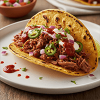 An image of a spicy beef taco